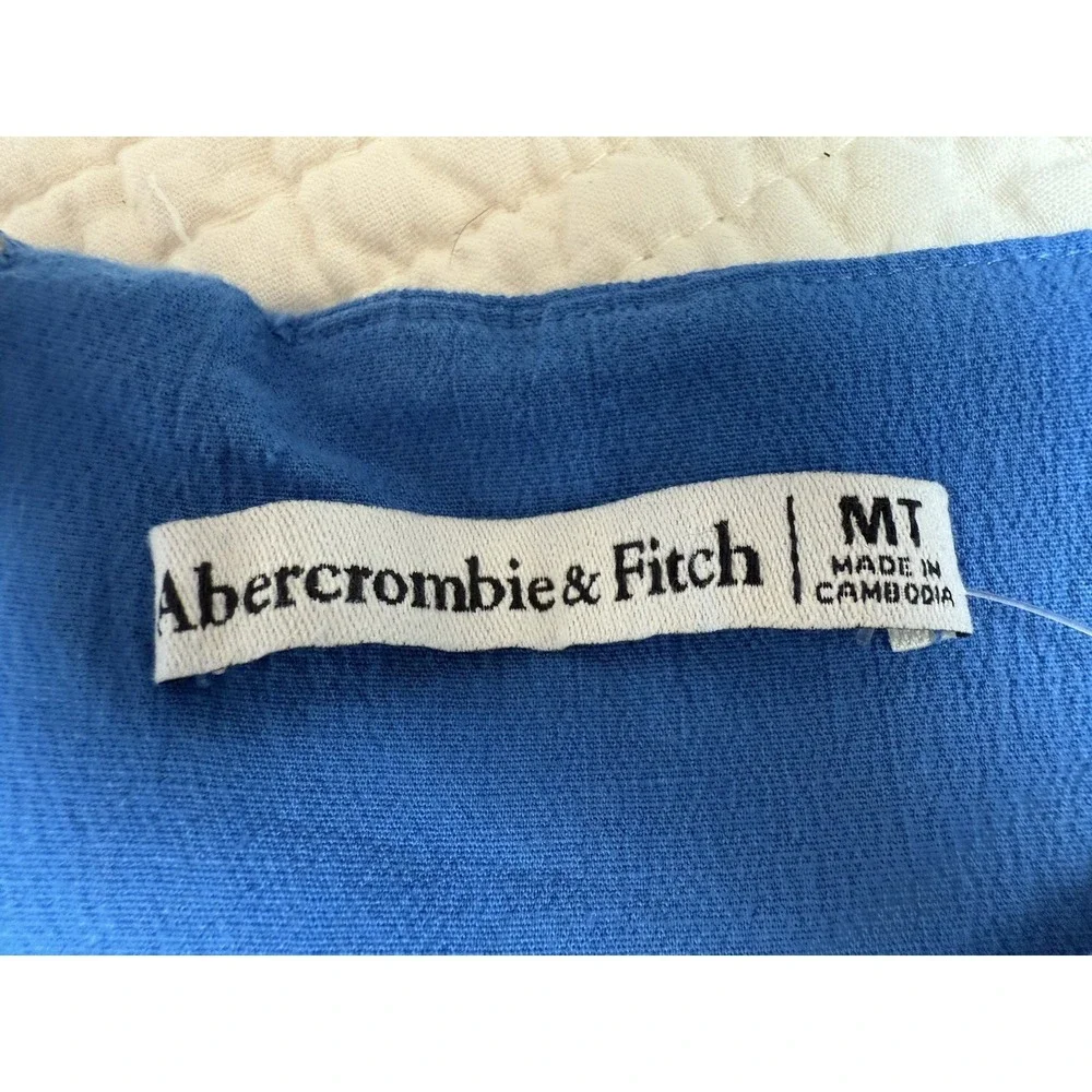 NWT ABERCROMBIE & FITCH Womens Maxi Stretch Dress Lined Blue Med Tall